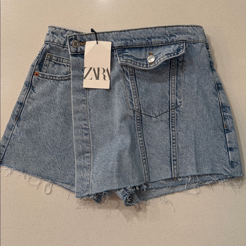 NWT ZARA Girl Denim Skort Skirt Jean Size 13-14